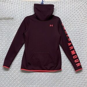Under Armour Cold Gear Funnel Neck Sweatshirt Burgundy‎ Women Size SM Polyester